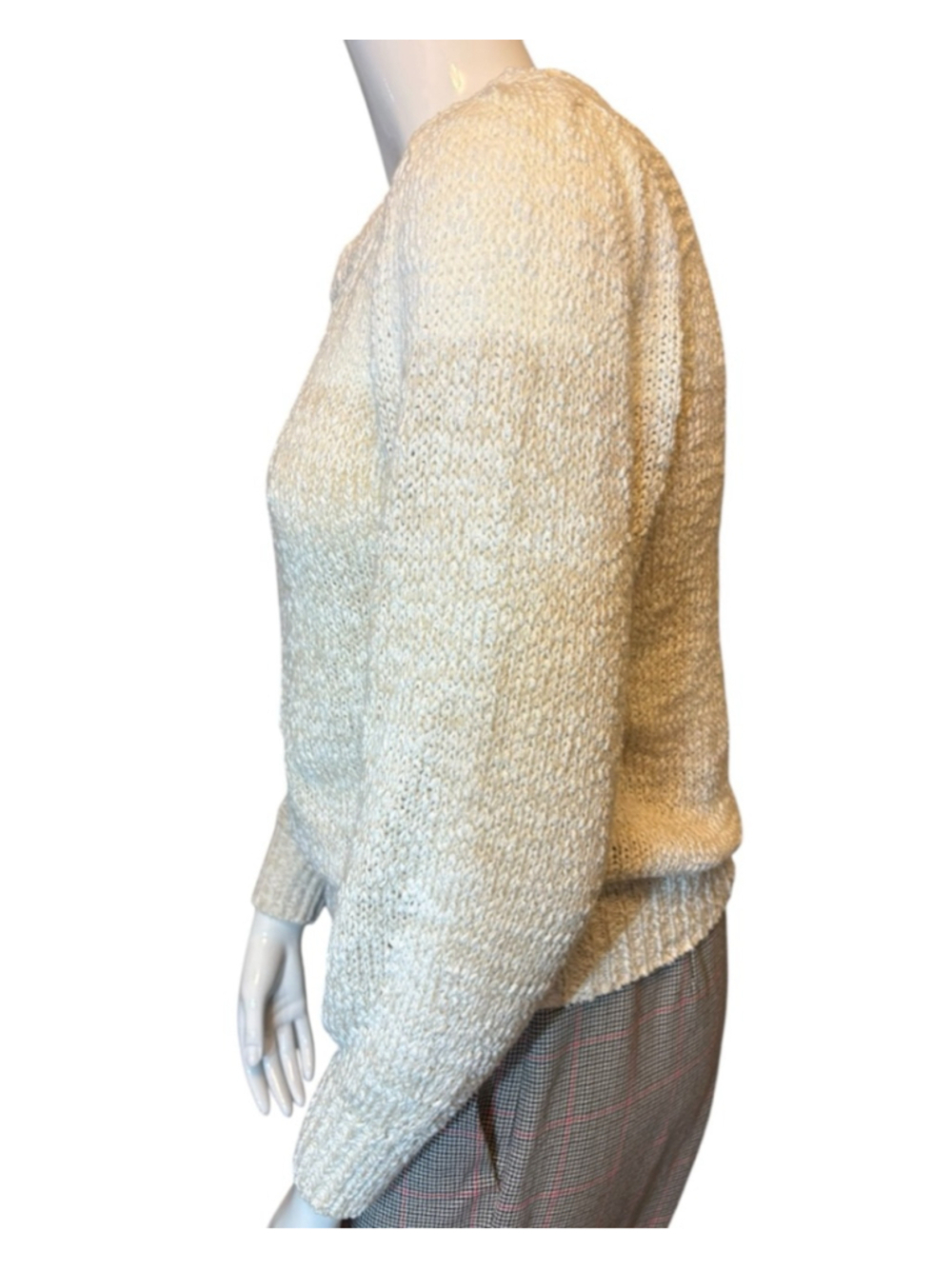 Heartloom Cream Textured Knit Sweater, L, Openwork Coastal Neutral - Picture 7 of 16